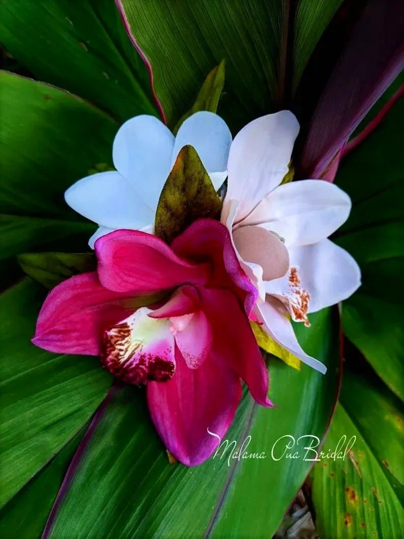 Bridal Hair Flower Accessory in Bright Jewel Tones created with